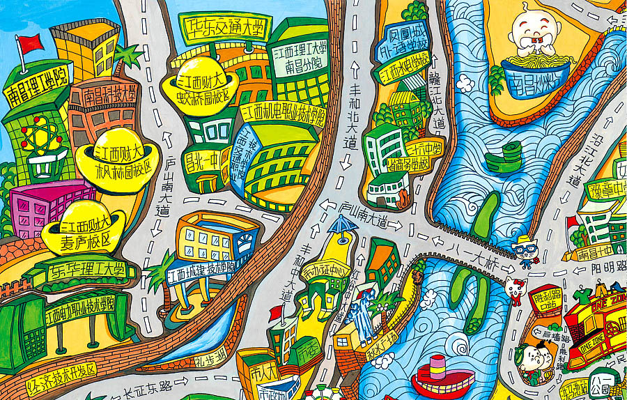 麻洋镇手绘地图景区的历史见证